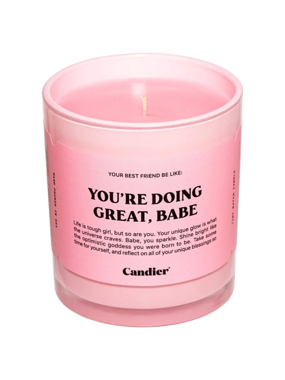 Candier You’re Doing Great Babe Candle NWT Pink Kawaii Y2K Gift - Picture 6 of 6